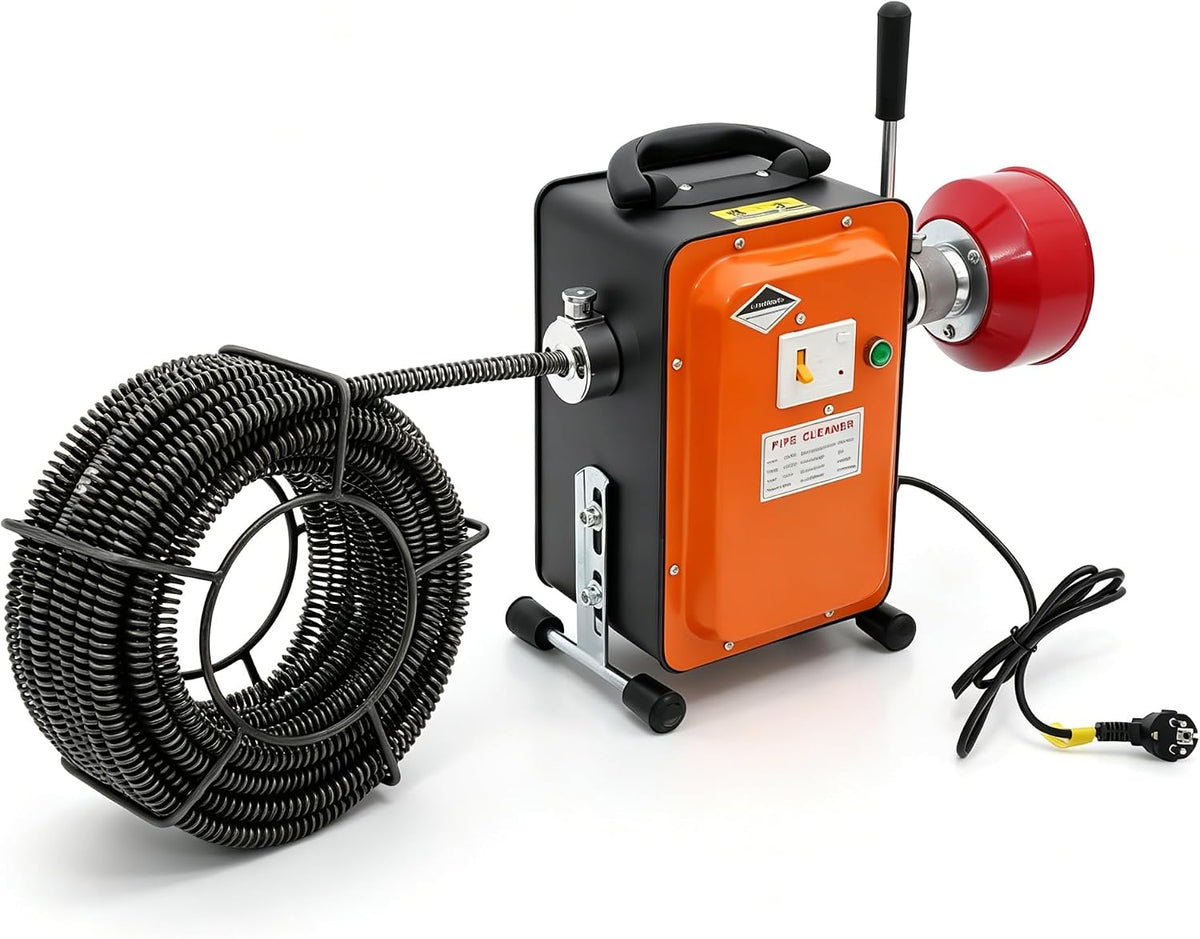 Atnhyruhd Furets déboucheurs, GQ-180, 750 W, 230-240 V, 20 m, 400 tr/min, fer, orange