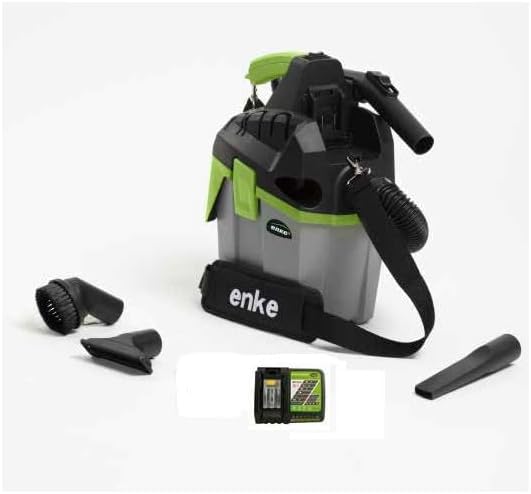 ENKE aspirateur eau et poussière, 6 L, 18 V, Noir, Aspirateur Souffleur Fox Dorsal Portable à Batterie