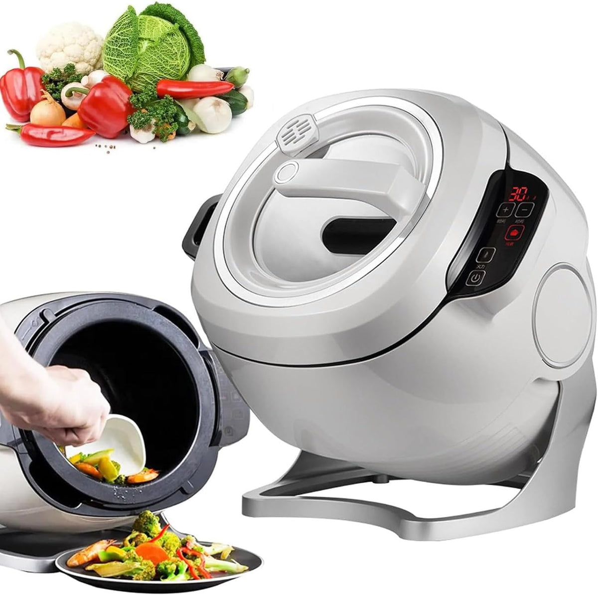 guoyjmm Robots, 310 x 370 x 365 mm, 6 L, 2000 W, 110 V/220 V, Noir, Robot Cuiseur Automatique, Robot Culinaire Professionnel