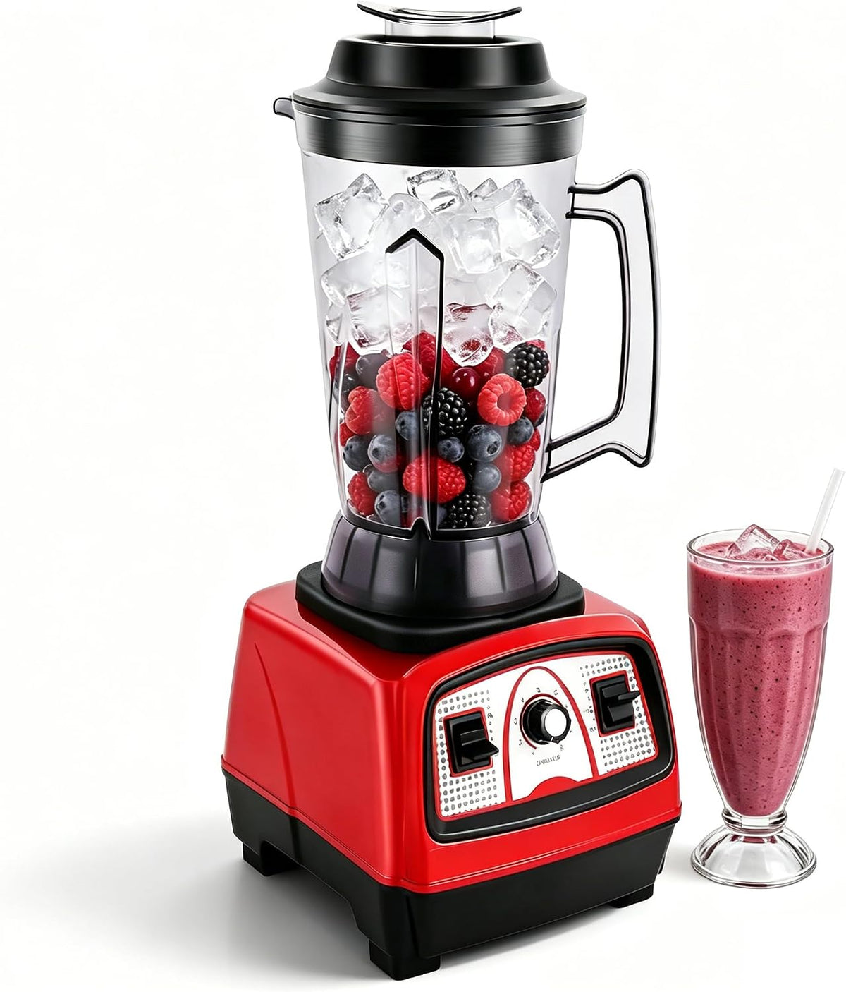 Atnhyruhd blender, 3,9 l., 2800 W, 220 V, acier inoxydable, plastique., noir., Mixeur professionnel haute performance 3