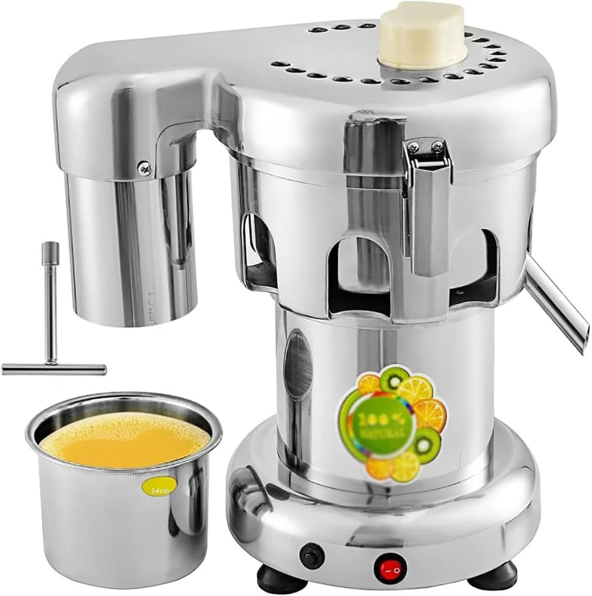 WOTZOV centrifugeuse, 370 W, Noir, Professionnelle, idéale pour Les jus de Fruits, Les Restaurants et Les hôtels. Pressez Les Fruits et légumes