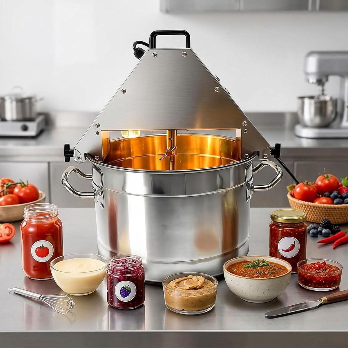 Mélangeur blender, Argenté, automatique en acier inoxydable pour sauces et confitures, machine de cuisson commerciale et domestique