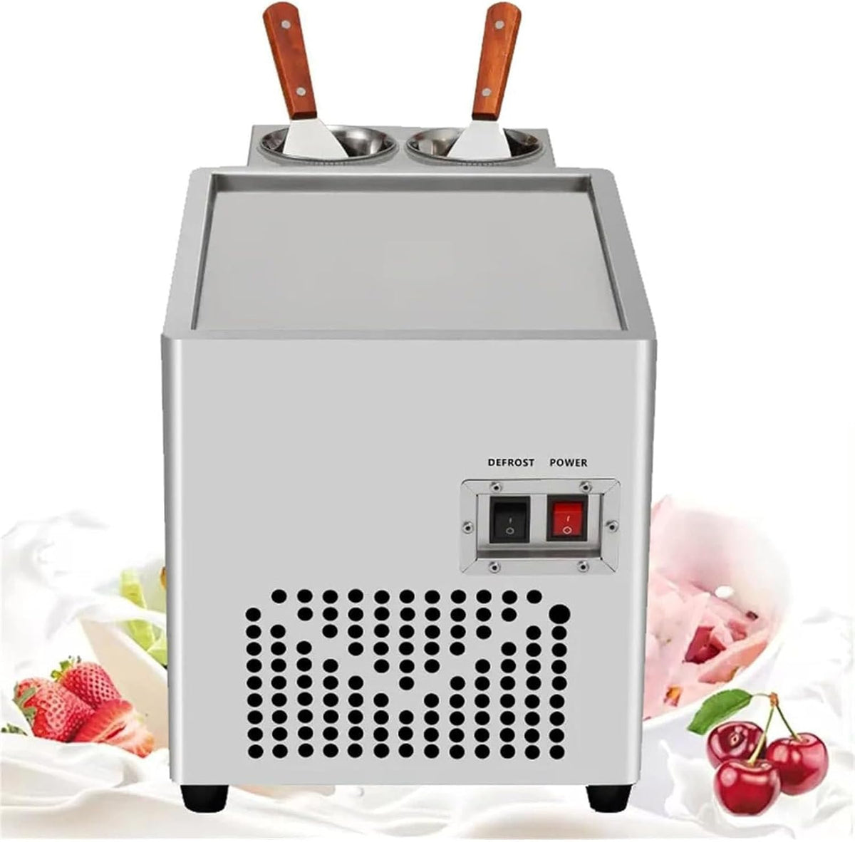 RayGenius sorbetière, 488*302*328 mm 488*302*328 mm, 220v, Acier Inoxydable, Noir, Machine à CrèMe GlacéE Frite Commerciale