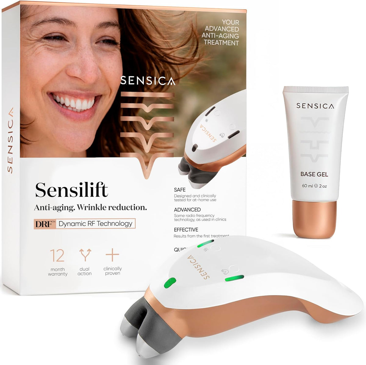 sensica Appareils de tonification pour le visage, Noir, Sensilift Appareil Anti-Âge de Radiofréquence Visage