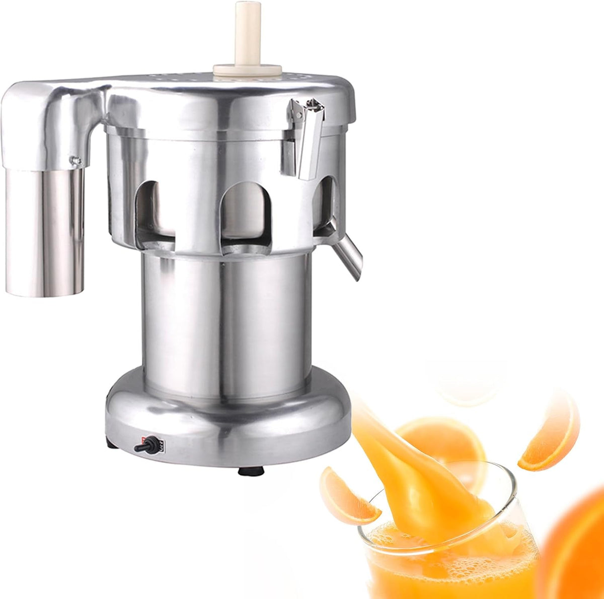 HTDRE Presse agrumes manuels, 350 W, Orange/Argenté, Extracteur de jus Automatique Professionnel, extracteur de jus de Fruits et légumes électrique