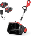 JOJOCY fraise à neige, 4,5 Ah, 40 cm, 80 cm, alliage de nylon., Noir, Souffleuse à neige sans fil avec 2 batteries