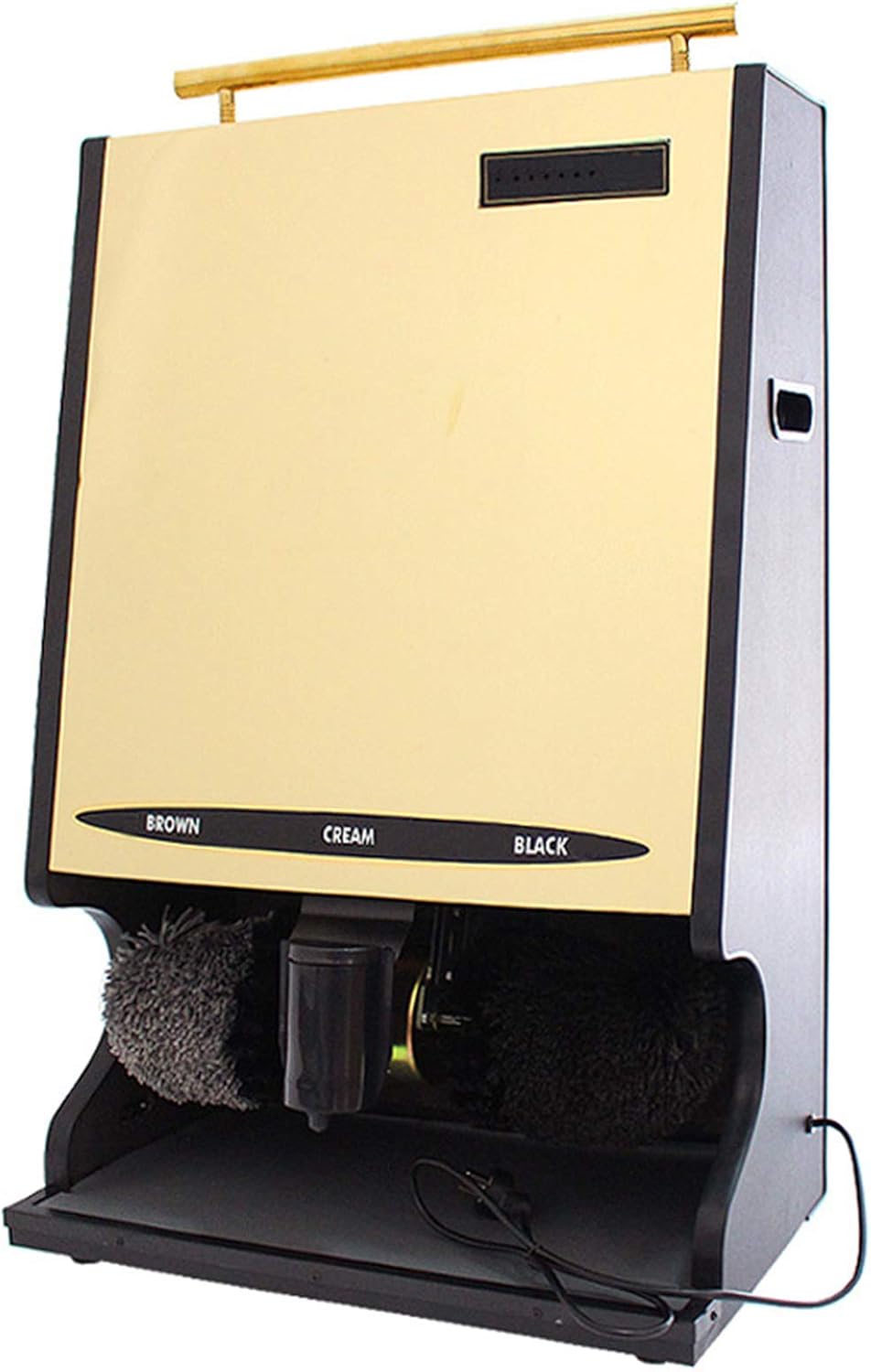 JFGCTYHXY Cirages pour chaussures, AC220 V/50HZ, panneau composite + plaque épaisse en acier inoxydable coloré, Doré, Cireuse à chaussures