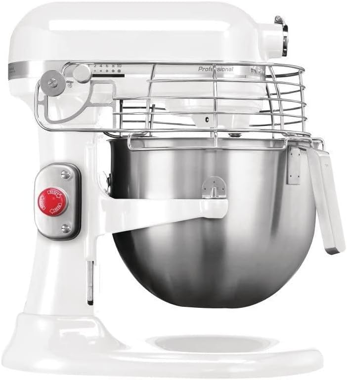 KitchenAid robot pâtissier, 325 W, 6,9 L, Blanc/Argenté, Professional - sur socle 5KSM7990XBWH, 10 vitesses