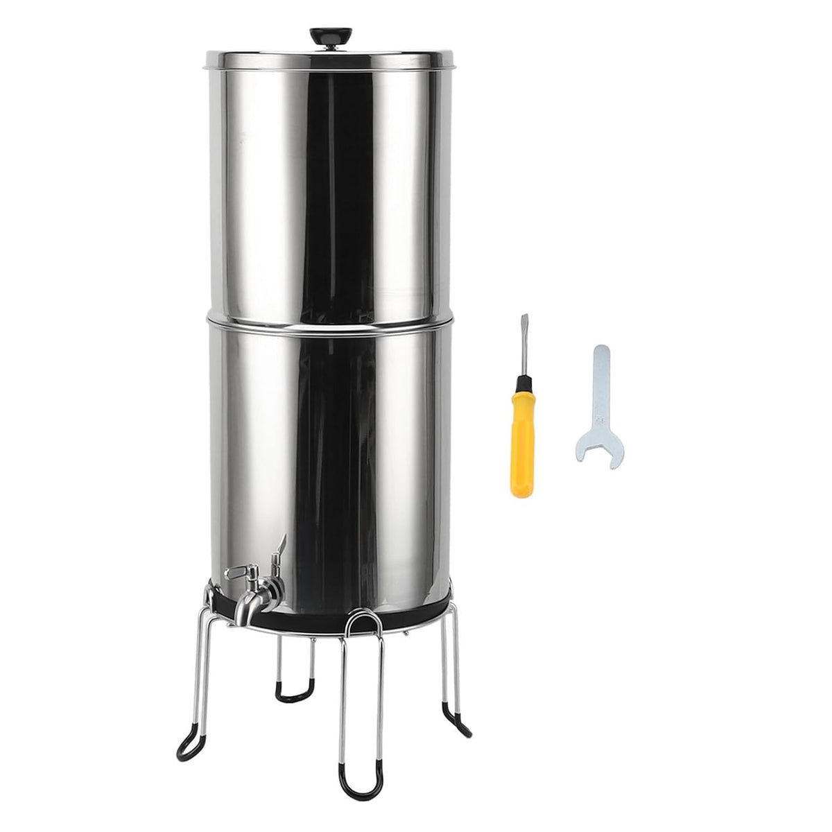 Adfaga Filtres sous éviers, 2,9 GAL, Acier inoxydable, Argenté, le camping