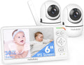 HelloBaby Moniteurs vidéo, 6 pouces, 305 m, Gris, Le premier moniteur de bébé IPS de avec 2 caméras, Sans WiFi