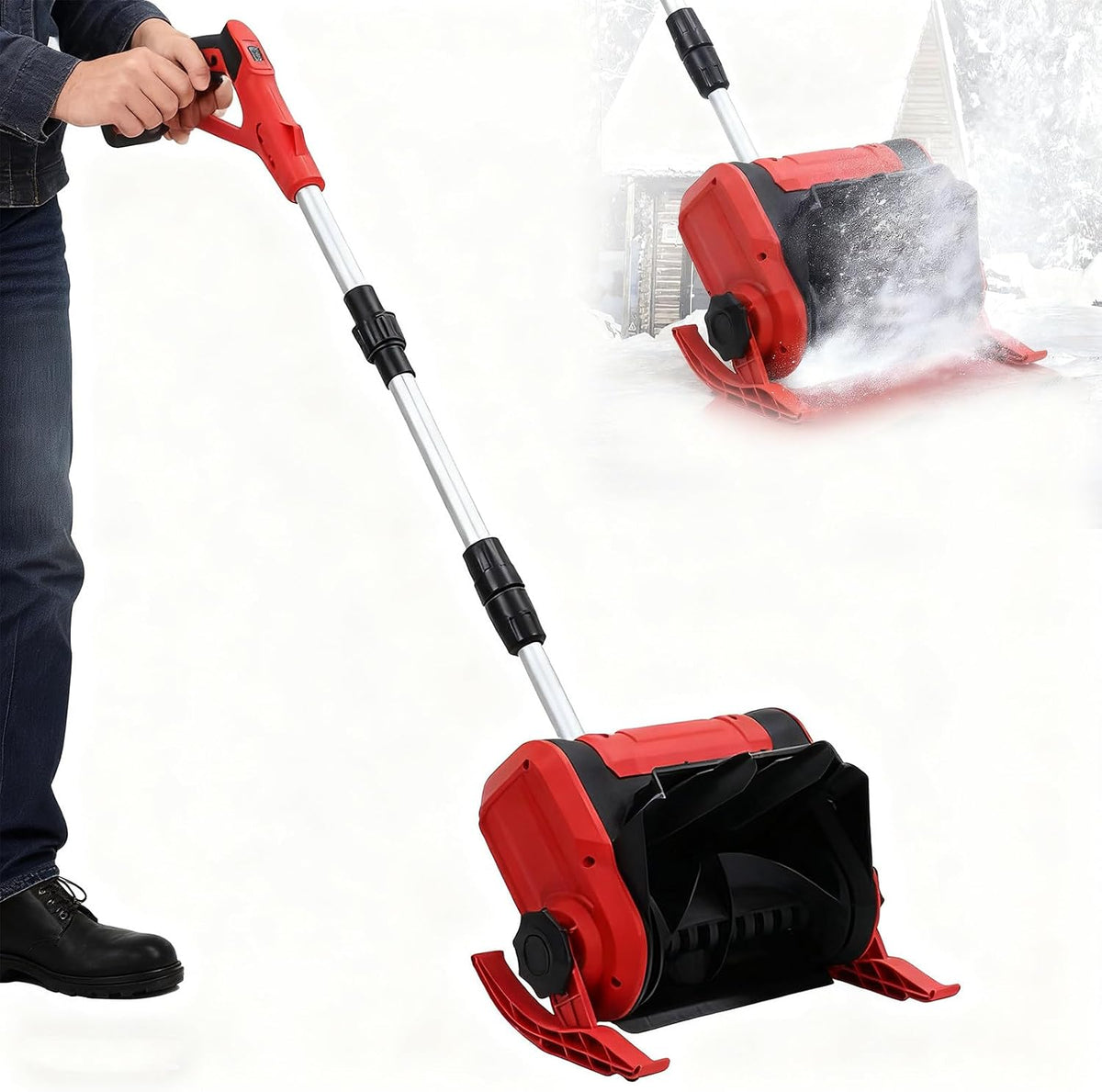 ORIDLECTAL batterie, 1200 W, 20 V, 4,0 Ah, 32 cm, Noir, Pelle a Neige Electrique, Deneigeuse, Fraise a Neige Electrique