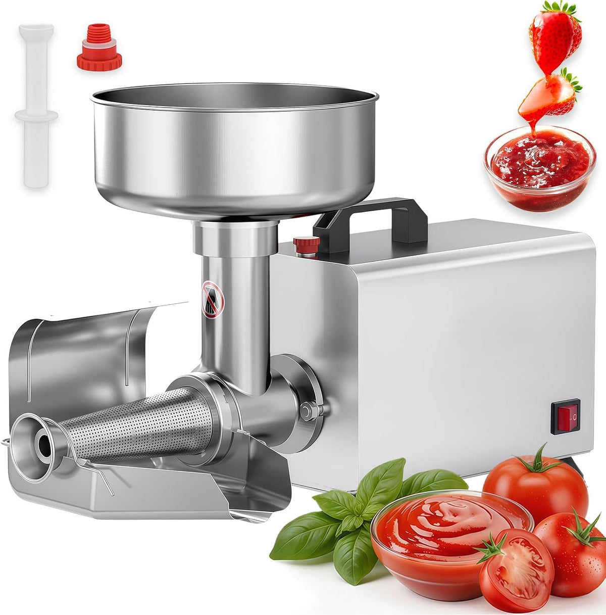 BANGBANGJI presse-agrumes, 50 × 25 × 35 cm, 450 W, 110-240 V, 450 W, Acier inoxydable 304 de qualité alimentaire, Argenté