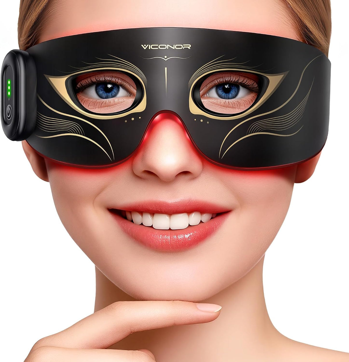 Viconor Luminothérapie, Rouge, Thérapie par lumière pour les yeux, pas de fuite de lumière sous les yeux, thérapie par lumière pour les