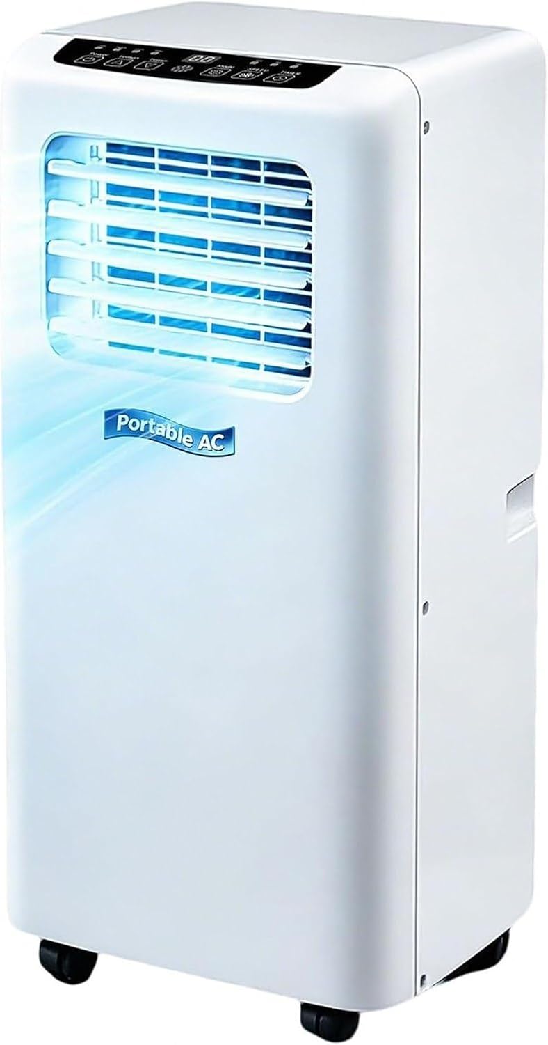 climatiseur portable HUANQIN, 5000 BTU, 20 M, 5000 BTU, Noir, Climatiseur Mobile Réversible avec Mode Ventilateur et Déshumidificateur