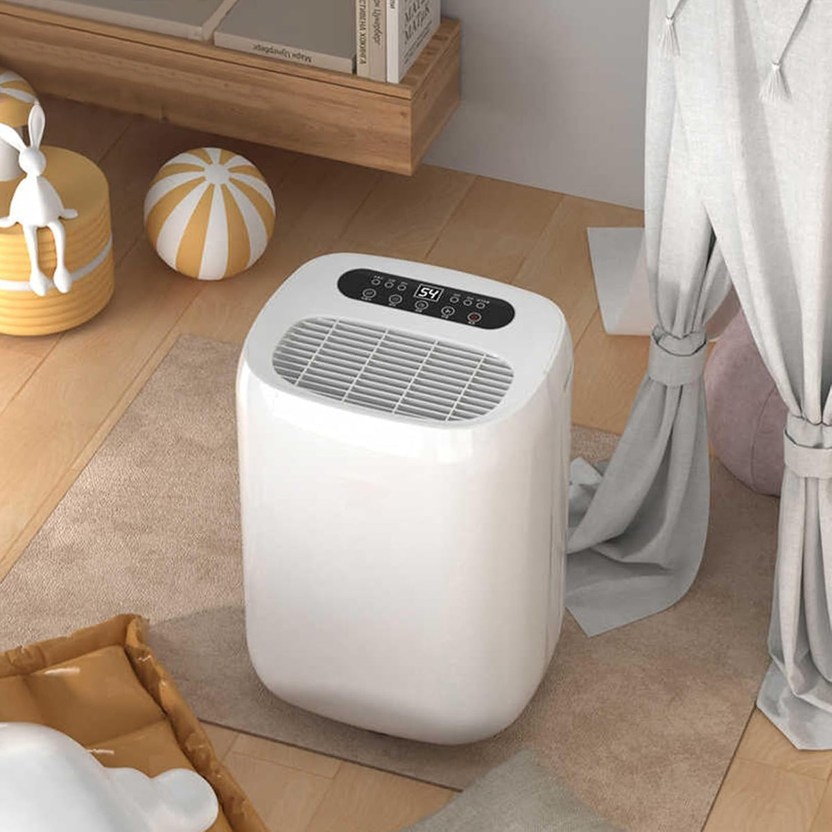 GMBAYUE déshumidificateur, 25 x 25 x 44,5 cm, 100 ~ 240 V/50 ~ 60 Hz, 3 L, Blanc, Dehumidificateurs Maison électrique