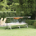 QUAHEAS rôtissoire, 158 x 42 x 31 cm (L x l x H), acier inoxydable revêtu par pulvérisation., argenté., idéal pour le jardin