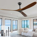 Heyecola Ventilateurs de plafond, 152,4 cm, Blanc, Ventilateur de plafond en bois de sans lumière, d'extérieur avec télécommande