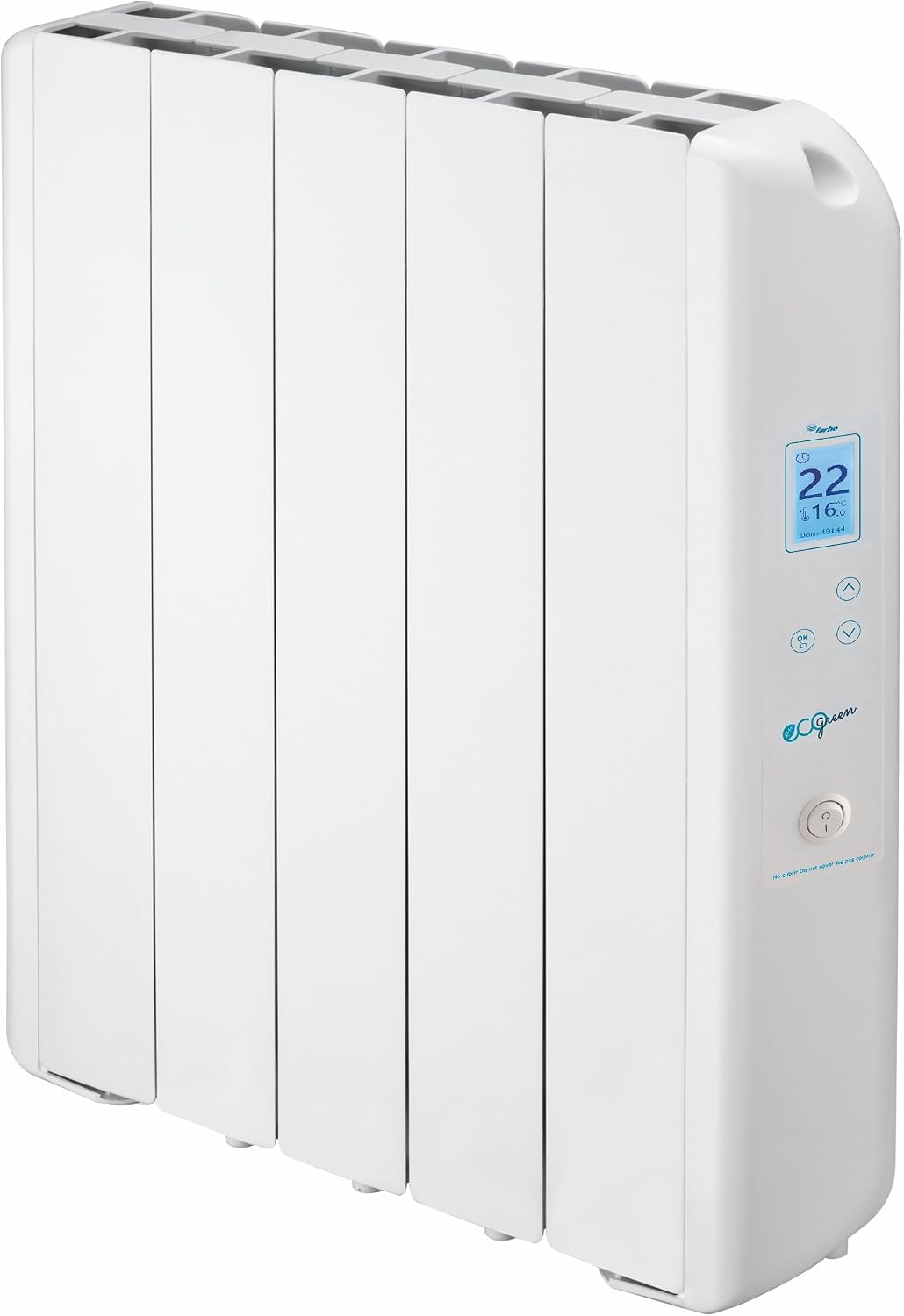 farho Radiateurs, 550 W, Vert/Blanc, Radiateur électrique à inertie fluide, Eco Green 05 Eléments, Programmable
