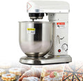 QUSYZD robot pâtissier, 10 L, 500 W, Argenté/Blanc, Professionnel sur Socle, 3 Vitesses avec Fonction Pulse