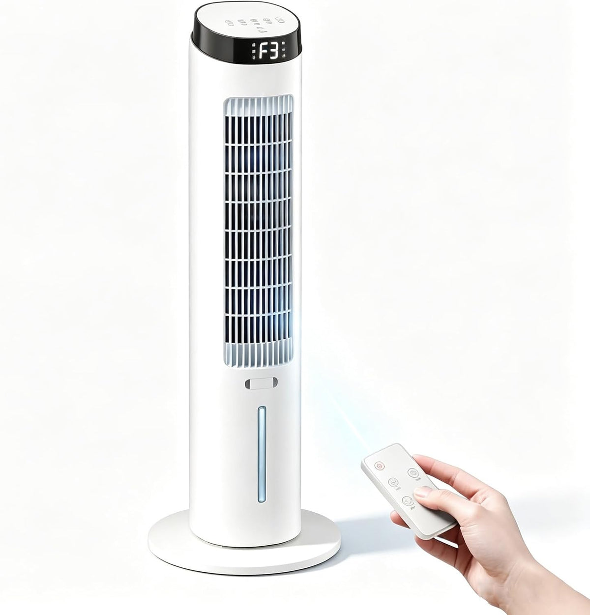 CSPJPIZIYB rafraîchisseur d'air, 102 cm, 4,5 L, 60 W, Plastique ABS, Blanc, Ventilateur Tour Sans Pales avec Réservoir D'eau