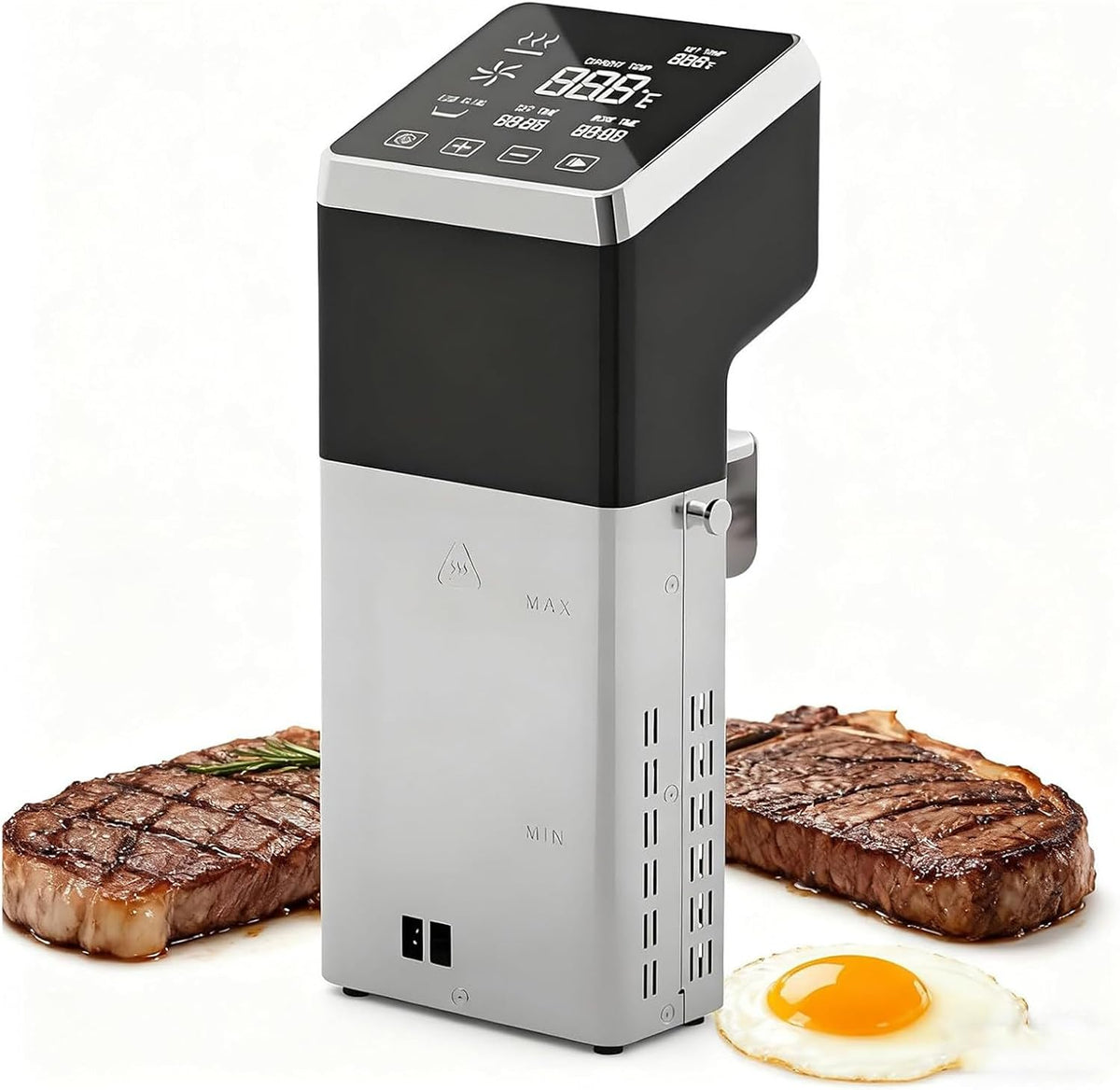 HajMyrdonyx Appareils de mise sous vide, 130 x 115 x 320 mm, 1600 W, Acier inoxydable, Noir, Cuiseur Sous Vide Professionnel Précision
