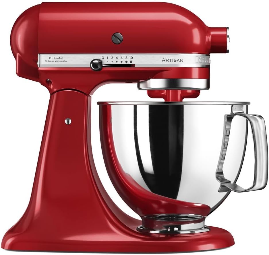 KitchenAid robot pâtissier, 4,8 L, Argenté/Rouge