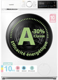 Comfee lave-linge, 10KG, 1400 RPM, Blanc, ' Machine a laver Classe A-30% Smart wash CF10EWP07 W, App commande intelligente
