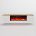 GLOW FIRE cheminée électrique, 200 x 41,6 x 31,9 cm, Blanc, avec chauffage