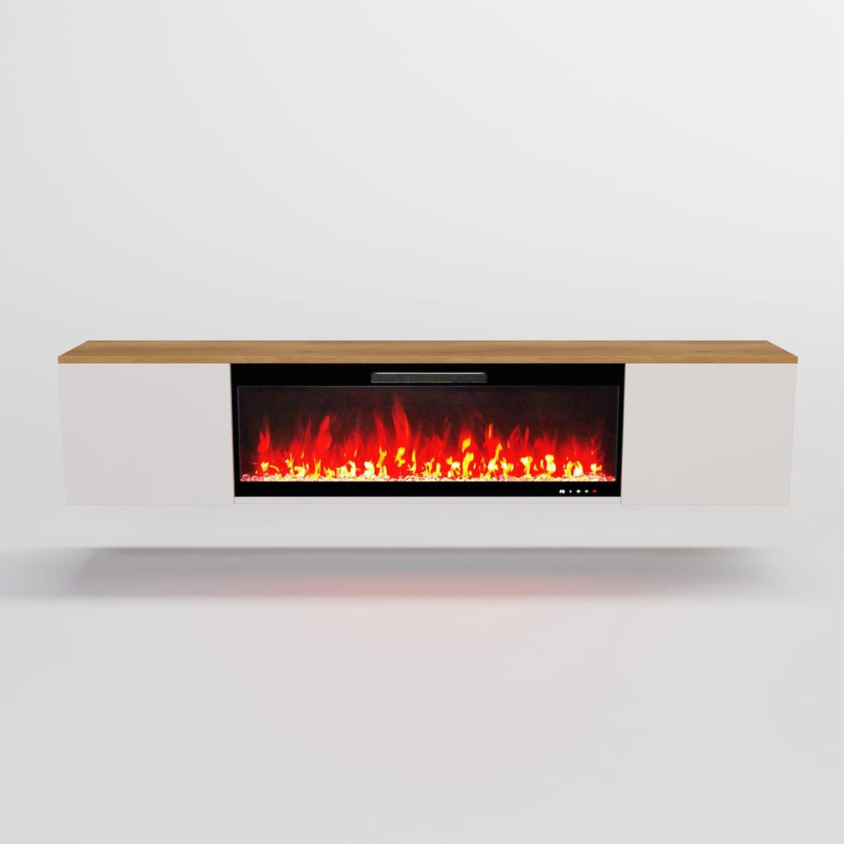 GLOW FIRE cheminée électrique, 200 x 41,6 x 31,9 cm, Blanc, avec chauffage