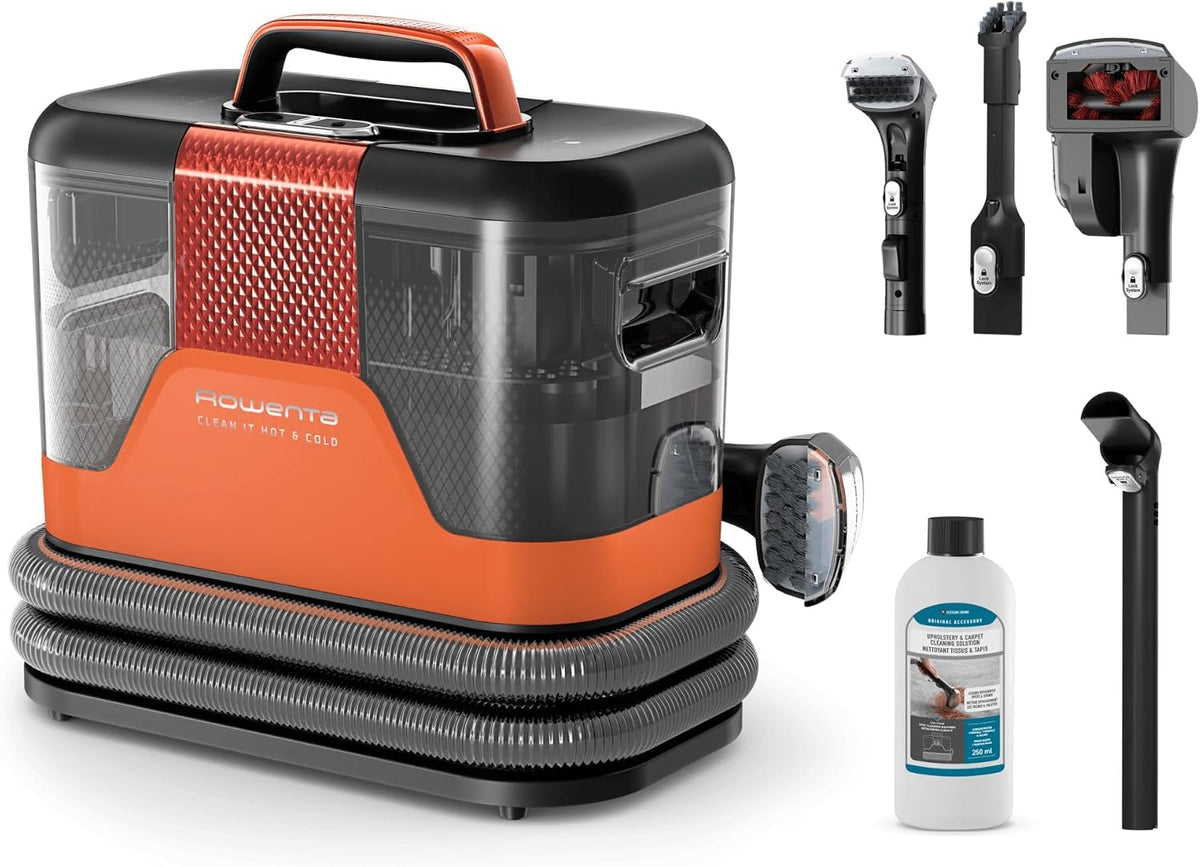 canapé Rowenta, 1150w, 13 kPa, Orange/Noir, - Shampouineuse Clean It Hot & Cold Orange et - - Noir