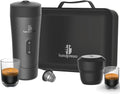 Handpresso machine à café, Noir/Argenté, Auto Set, cafetiere de voyage à batterie USB-C, capsule expresso & capsule réutilisable café moulu