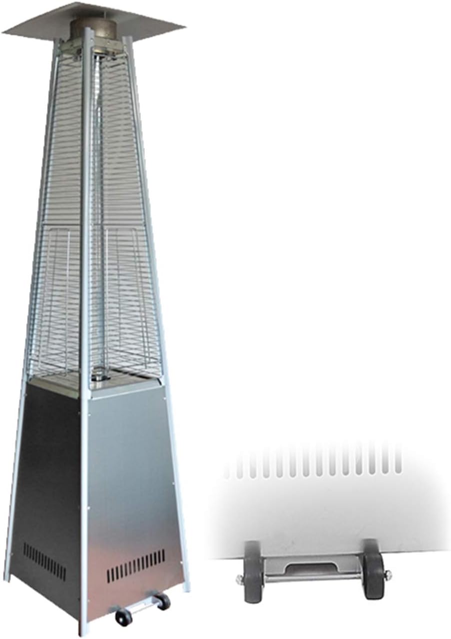 AIZYR Appareils de chauffage extérieur, 11KW, acier enduit de poudre, Marron martelé, Chauffage Au Gaz De Patio Pyramid