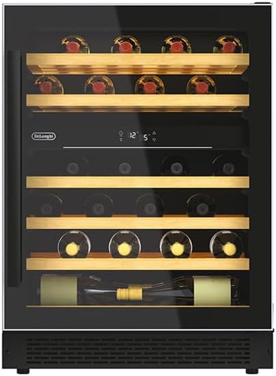 De'Longhi Caves à vin autoportantes, 134 litres., 39 dB, Marron, CA6DZ6G Cave réfrigérée à vin, à encastrer