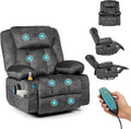 HAUSPROFI téléviseur, Gris, Fauteuil TV avec Chaleur et Massage, Fauteuil de Relaxation avec Fonction allongée