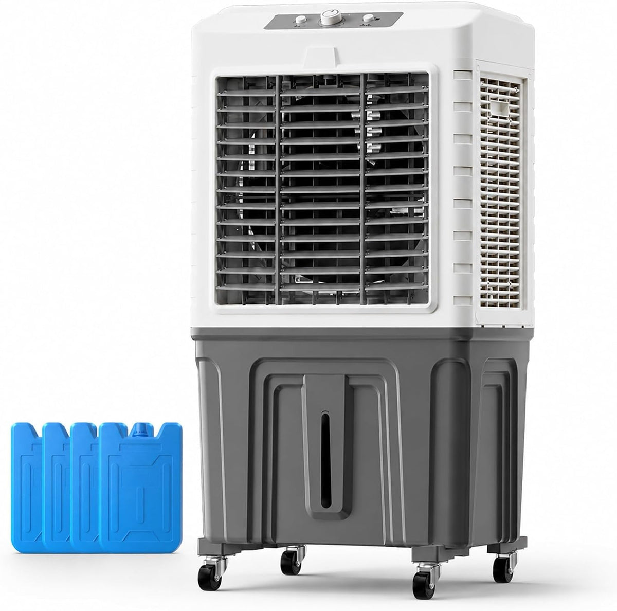 Climatiseurs portables WPWSDWMX, 95 cm, Blanc, Rafraichisseur d'air, Climatiseur Industriel avec Panneaux de Refroidissement sur 3 Côtés