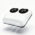 DUMIPME onduleur, 12 V, 24 V, Blanc, Climatiseur de Toit / CC, Double Ventilateur, climatiseur à CC Haute efficacité