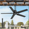 Fanbulous Ventilateurs de plafond, 122 cm, Noir, Ventilateur de plafond extérieur sans lumière IP65 étanche