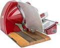 Palatina Werkstatt trancheuse électrique, Rouge, ® Bundle, Home Line 250, modèle : 2021 + Planche en bois de fût fabriquée à la main sur mesure