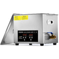 CREWORKS Fournitures pour le nettoyage du laboratoire, 10 L, 240 W, 300 W, Argenté, Nettoyeur à Ultrasons Professionnel avec Mode Dégazage et Mode