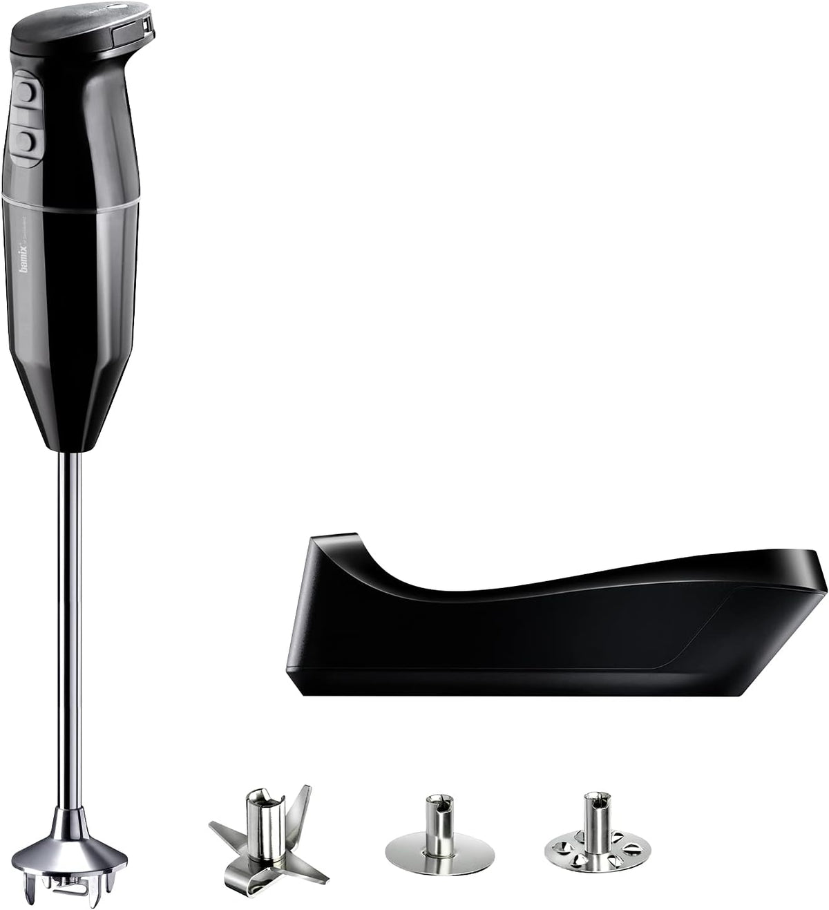 bamix blender, 250 W, Argenté/Noir, cordless PRO Set avec mixeur plongeant sans fil, Station de charge, Disque fouet