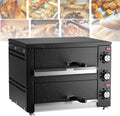 XSDAJSD four à pizza, 2200 W, 220 V, acier inoxydable, Argenté, de Table, électrique à 2 Niveaux, Professionnel en Acier Inoxydable