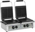 Royal Catering gaufrier, 37x62,5x50 cm, 2 x 2.000, 10 x 17 cm, Noir, Machine à Gaufres Carré RCWM-4000-E (