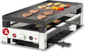Solis Raclettes, 1400 W, Argenté, Table Grill 791 5 en 1 Appareil à raclette pour 8 personnes, Barbecue électrique