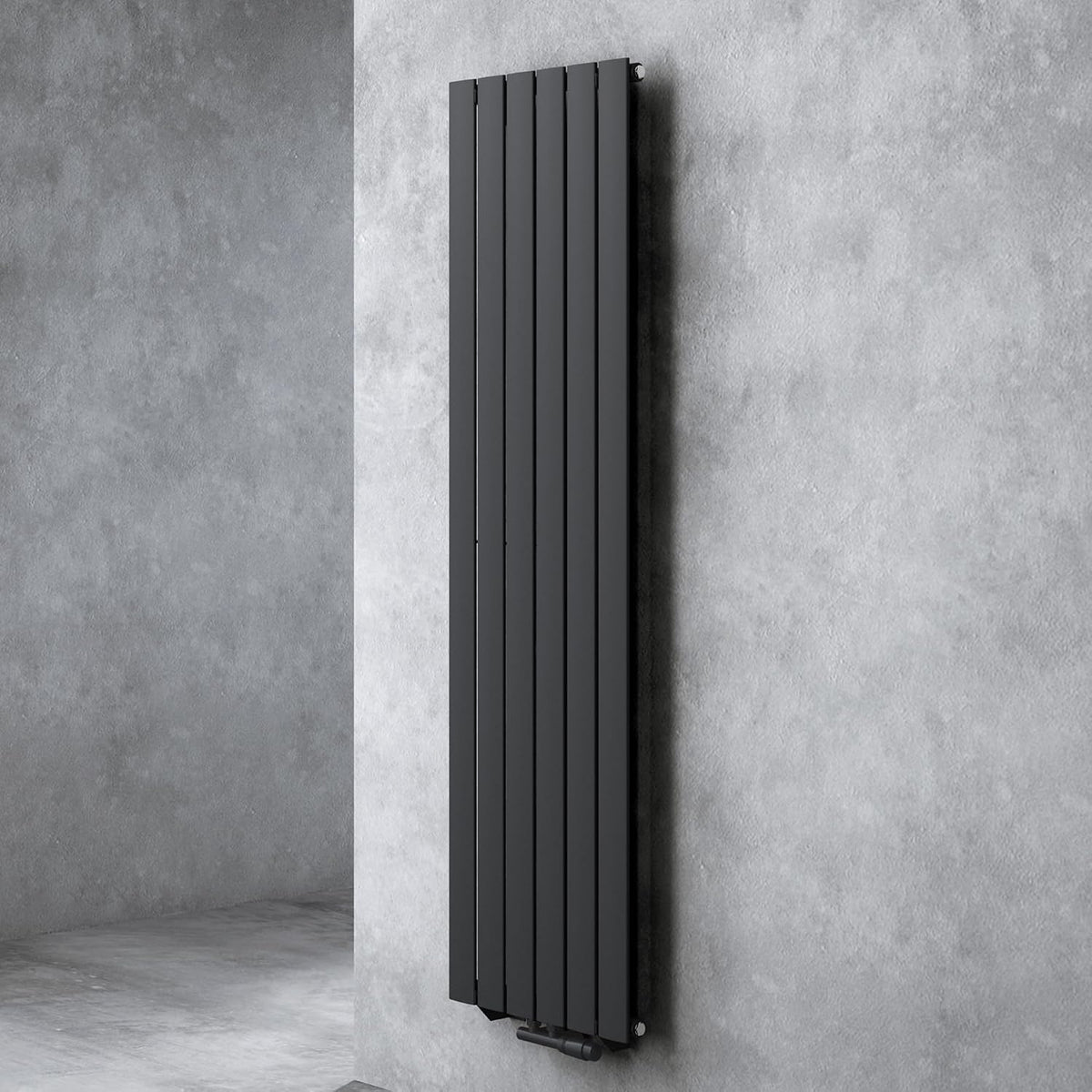 doporro Radiateurs, 180x46 cm, Noir/Gris, Radiateur pour Chauffage Central Eau Chaude Vertical, Panneau Monocouche