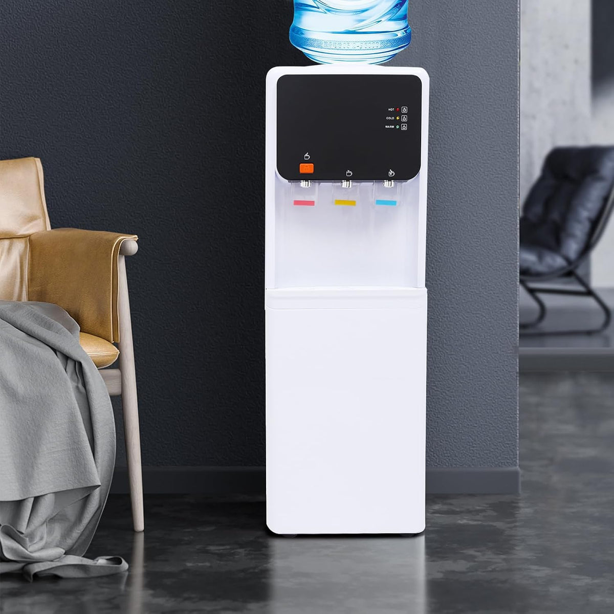 WFIETN distributeur d'eau chaude, 30 x 31 x 95 cm., 220 V, 500 W, 75 W, ABS et acier inoxydable 304., noir et blanc