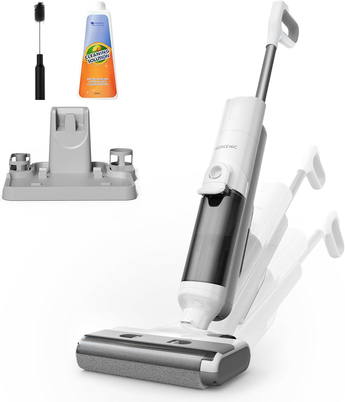 Proscenic aspirateur balai sans fil, 1.3 L, Noir, F10 Ultra Aspirateur Laveur sans Fil, Nettoyeur de Sol, 60 Mins Humide et Sec