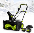FgdVrelnor fraise à neige, 3500 W, 50 cm, 25 cm, 7,6 m, Noir, à Batterie avec 2 Batteries pour Garage, Profondeur