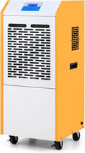 GIANTEX déshumidificateur, 41 x 42 x 96 cm (L x l x H), 1250 W, 110 L, Métal, Cuivre, Jaune + Blanc, d'Air sur Roulettes /Jour