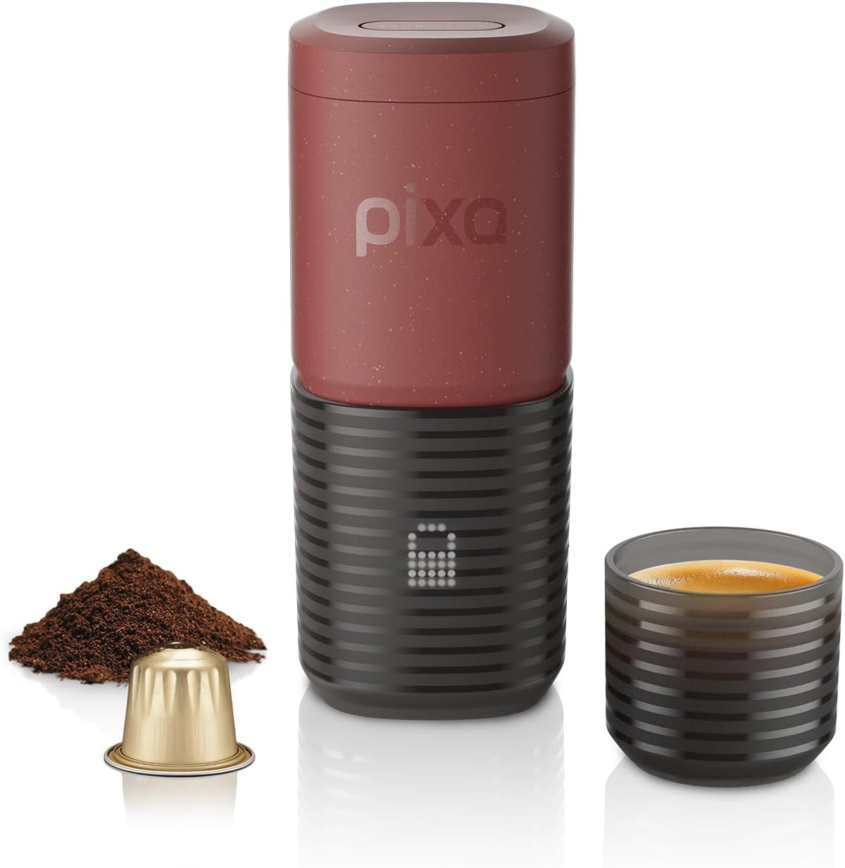 WACACO machine à café, 3 x 3000 m, Rouge, électrique et portable, 4 types de café et chauffage rapide, batterie Ah