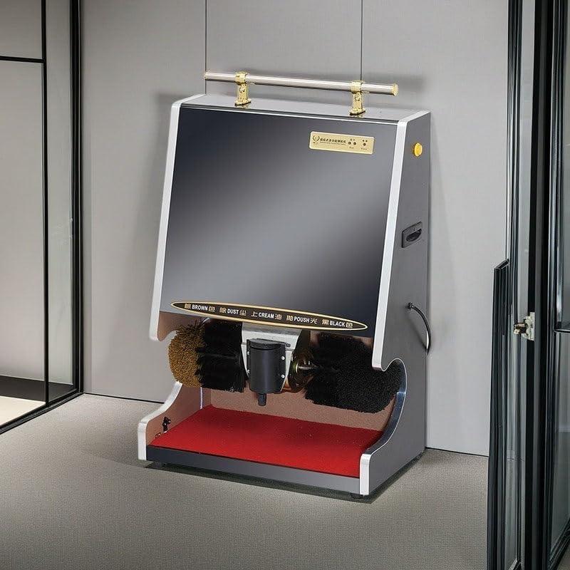 WEIMILOR Cirages pour chaussures, 50 * 29 * 81 cm, Argenté, Cireuse à Chaussures à Induction Automatique, Nettoyeur de Chaussures électrique